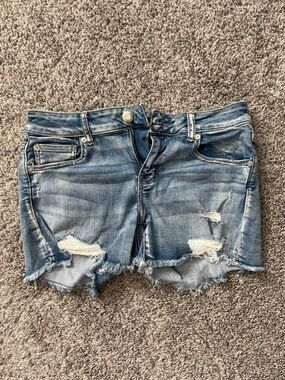 American Eagle Outfitters Distressed Light Blue Denim Cutoff Shorts